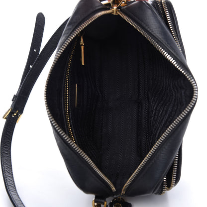 Prada Saffiano Lux Camera Case Crossbody Bag Black 5 of 10