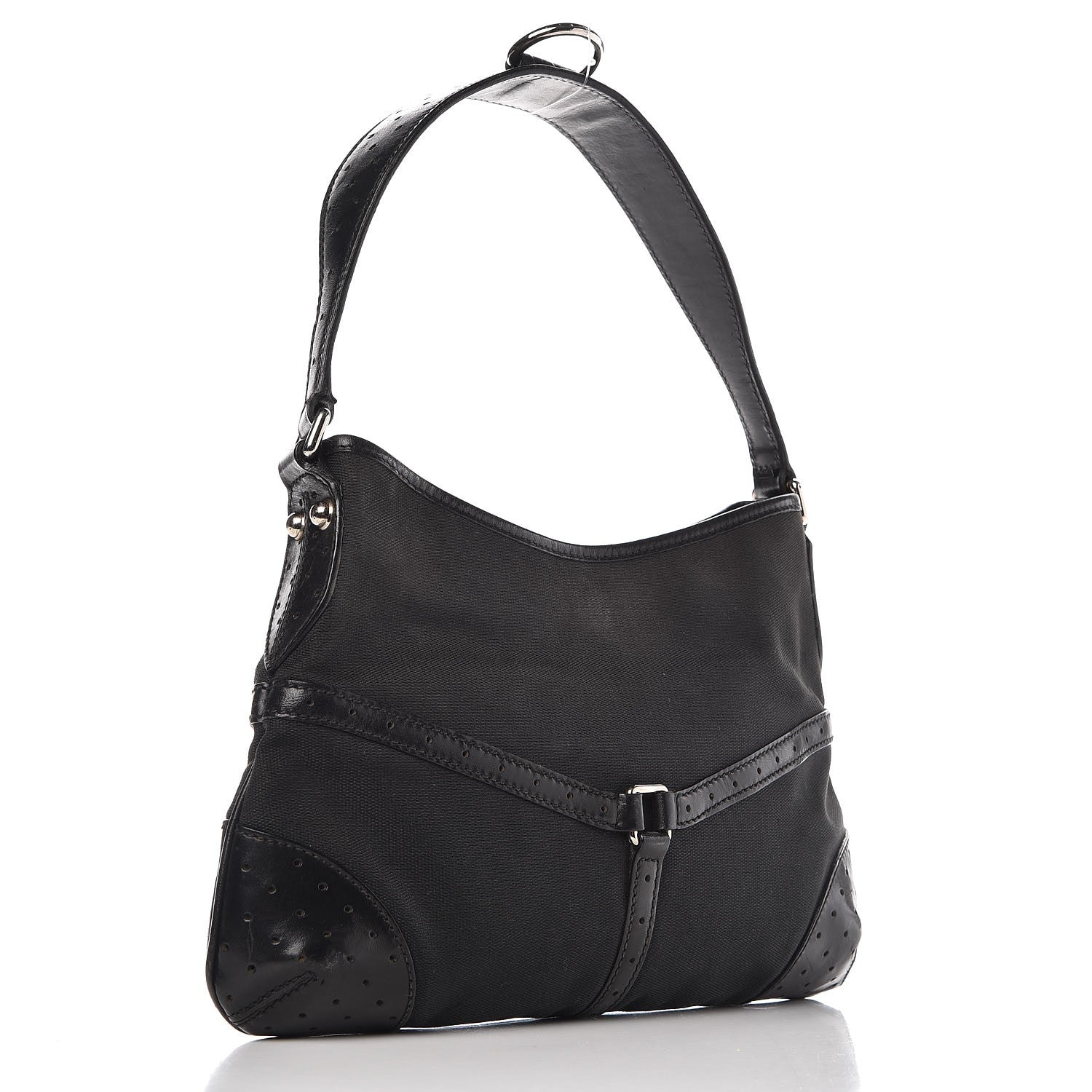 Gucci Canvas GG Reins Shoulder Bag Black 3 of 14