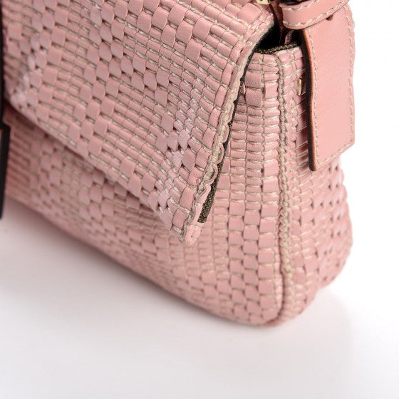 Fendi Calfskin Woven Baguette Cipria Beige Phard 12 of 12