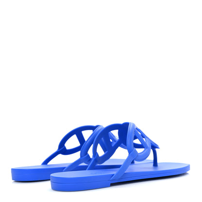 Hermes Rubber Womens Egerie Sandals 38 Bleu Outremer 5 of 10