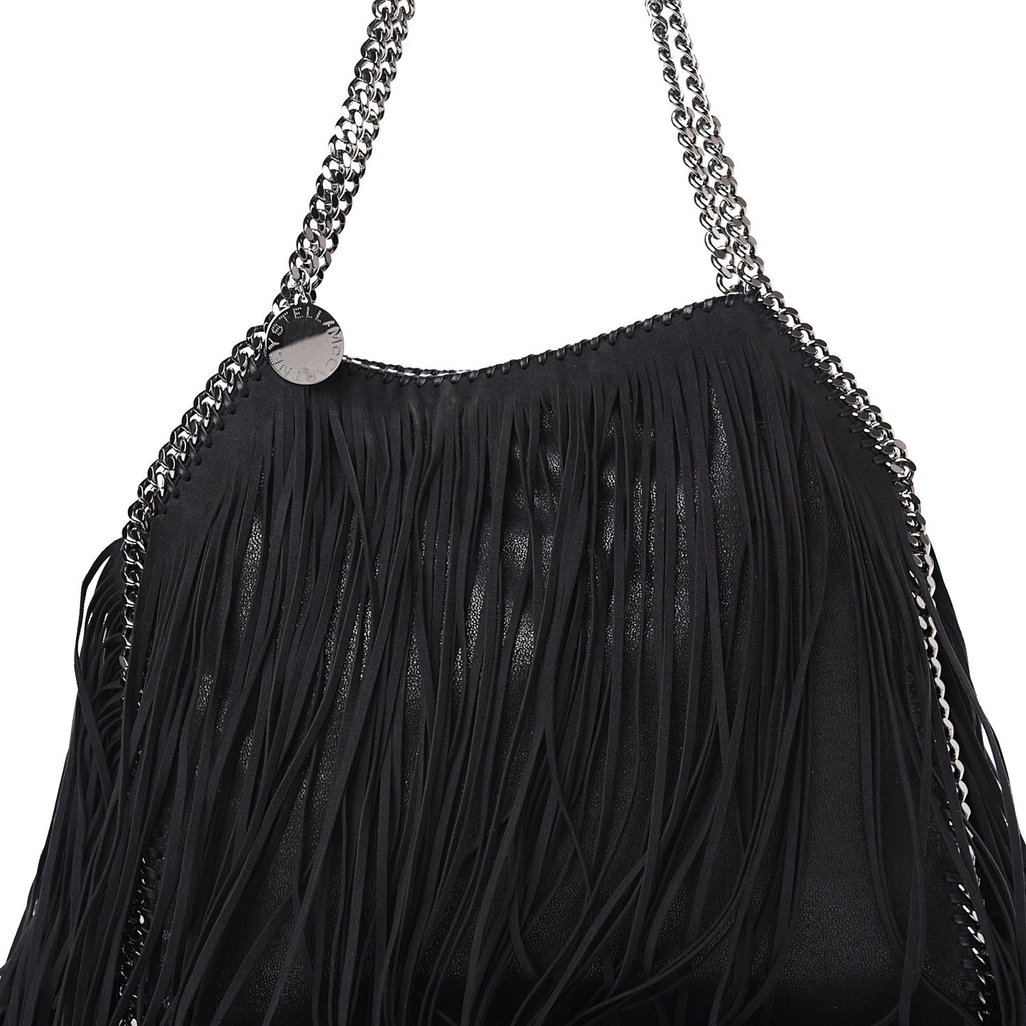 Eco Suede Fringe Falabella Tote Black