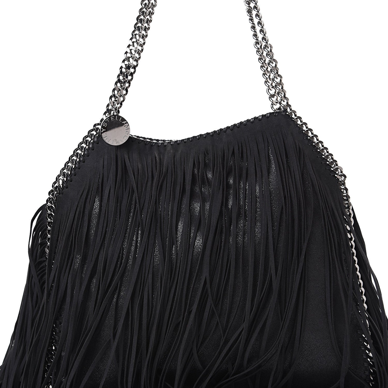 Stella McCartney Eco Suede Fringe Falabella Tote Black 7 of 9