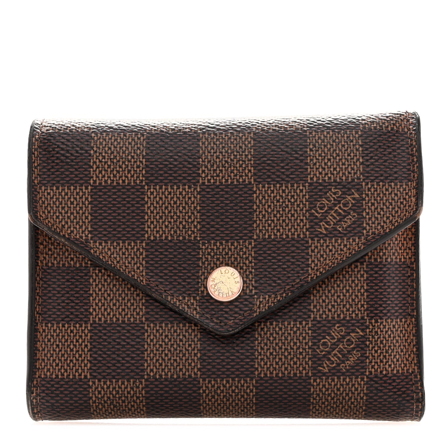 Louis Vuitton Damier Ebene Victorine Wallet Rose Ballerine 1 of 12