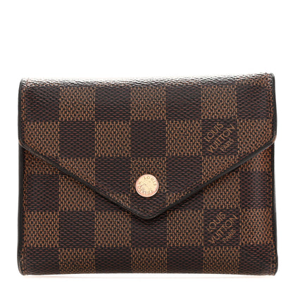 Louis Vuitton Damier Ebene Victorine Wallet Rose Ballerine 1 of 12