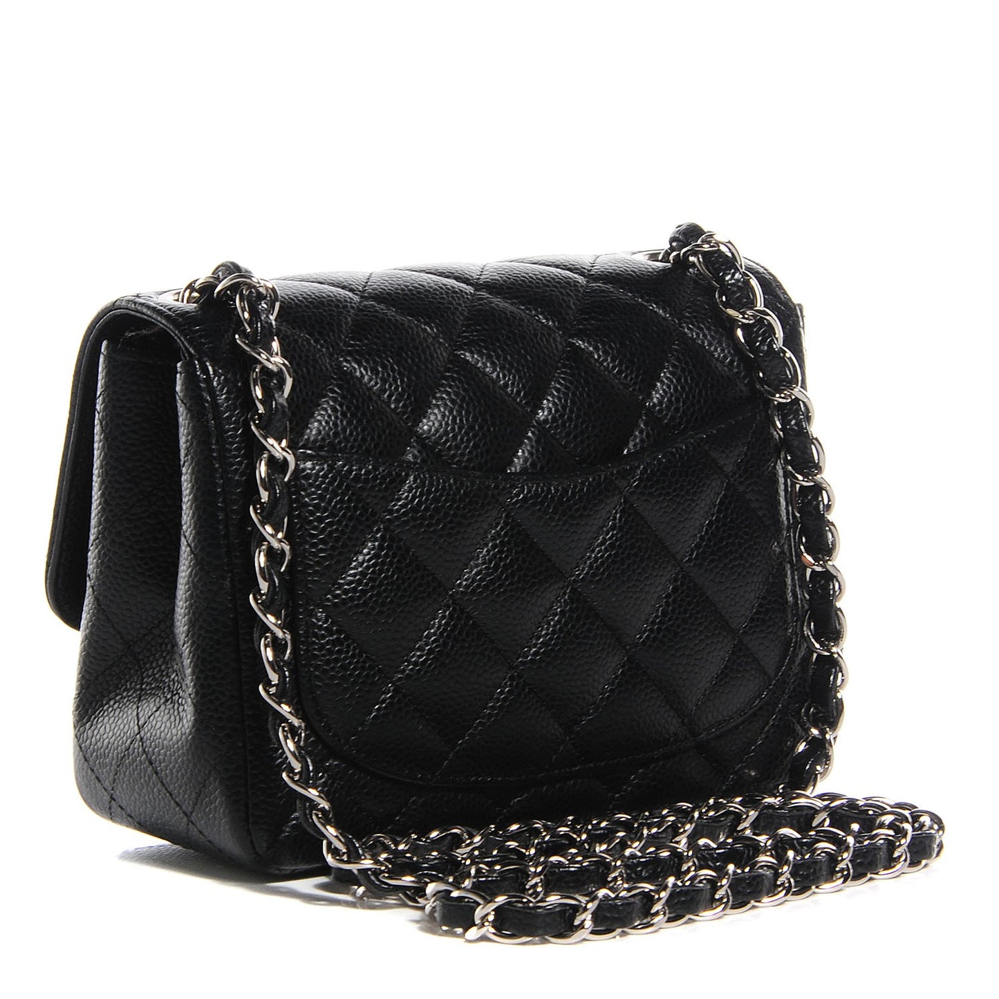 Caviar Quilted Mini Square Flap Black