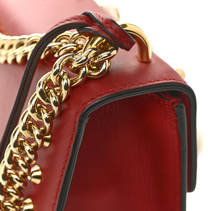Gucci Calfskin Studded Small Padlock Shoulder Bag Hibiscus Red 14 of 15