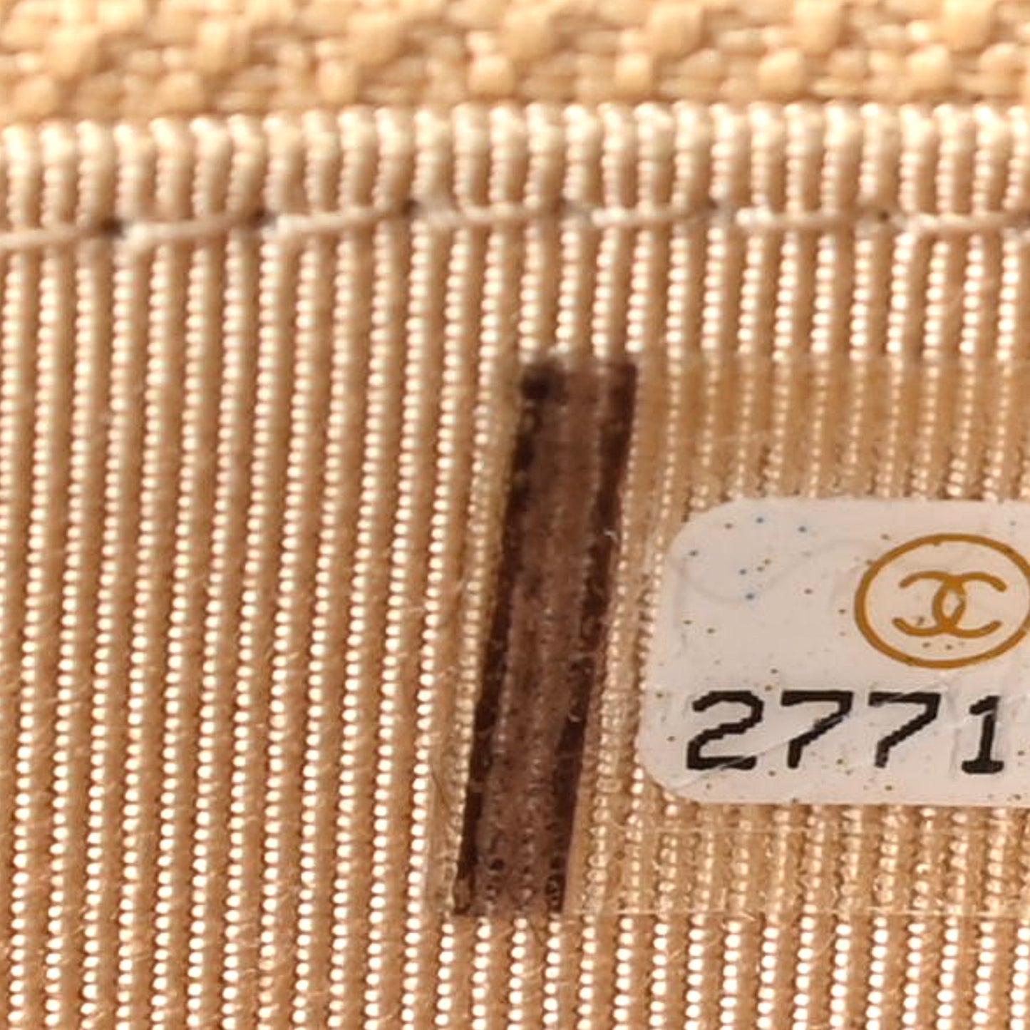 Iridescent Caviar Quilted Medium Zip Around Wallet Beige