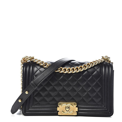 Chanel Lambskin Quilted Medium Boy Flap Black 1 of 13