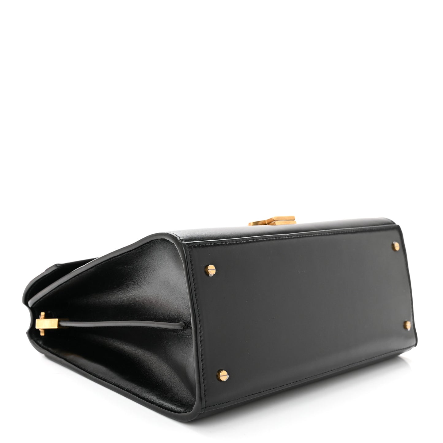 SAINT LAURENT Smooth Calfskin Medium Classic Monogram Cassandra Top Handle Black Rouge Legion