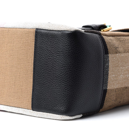 Burberry Canvas Mega Check Large Baildon Messenger Bag Black 5 of 10