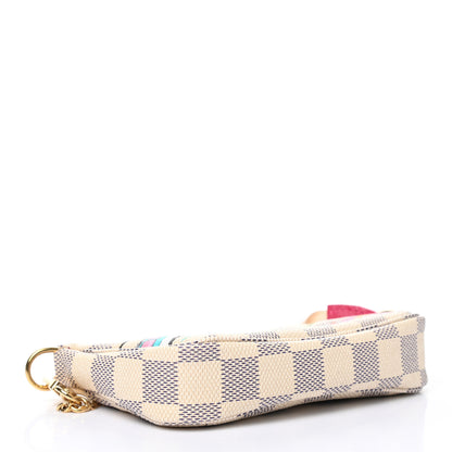 Louis Vuitton Damier Azur 2021 Christmas Animation Hollywood Mini Pochette Accessories Fuchsia 4 of 7