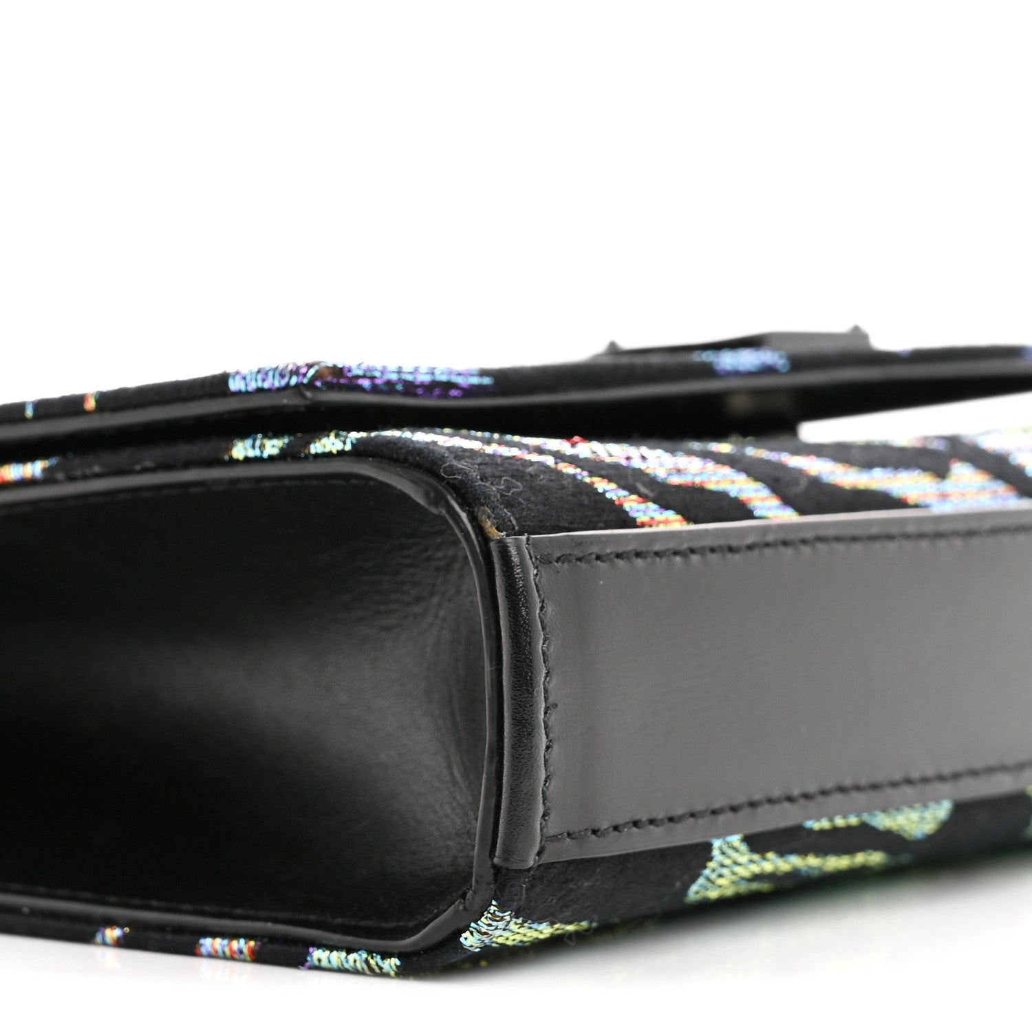 Saint Laurent Canvas Calfskin Metallic Tiger Print Small Monogram Kate Satchel Black Multicolor 9 of 13