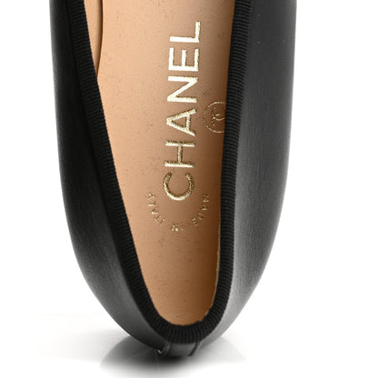 Chanel Lambskin Patent Cap Toe Ballerina Flats 39.5 Black 7 of 10