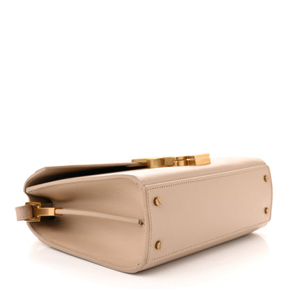 Saint Laurent Grain de Poudre Mini Classic Monogram Cassandra Top Handle Beige 4 of 11