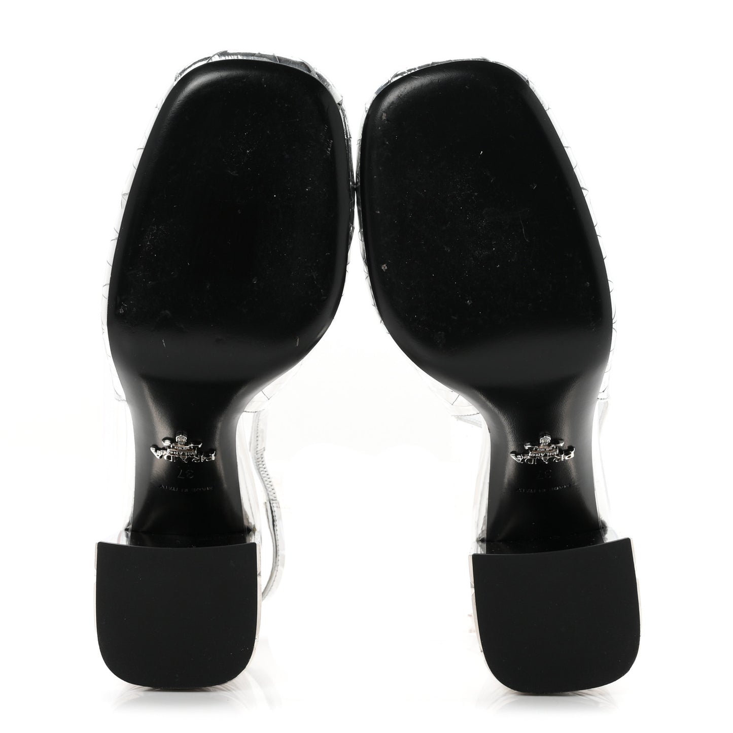 Spazzolato Triangle Logo Slingback 90mm Pumps 37 Argento