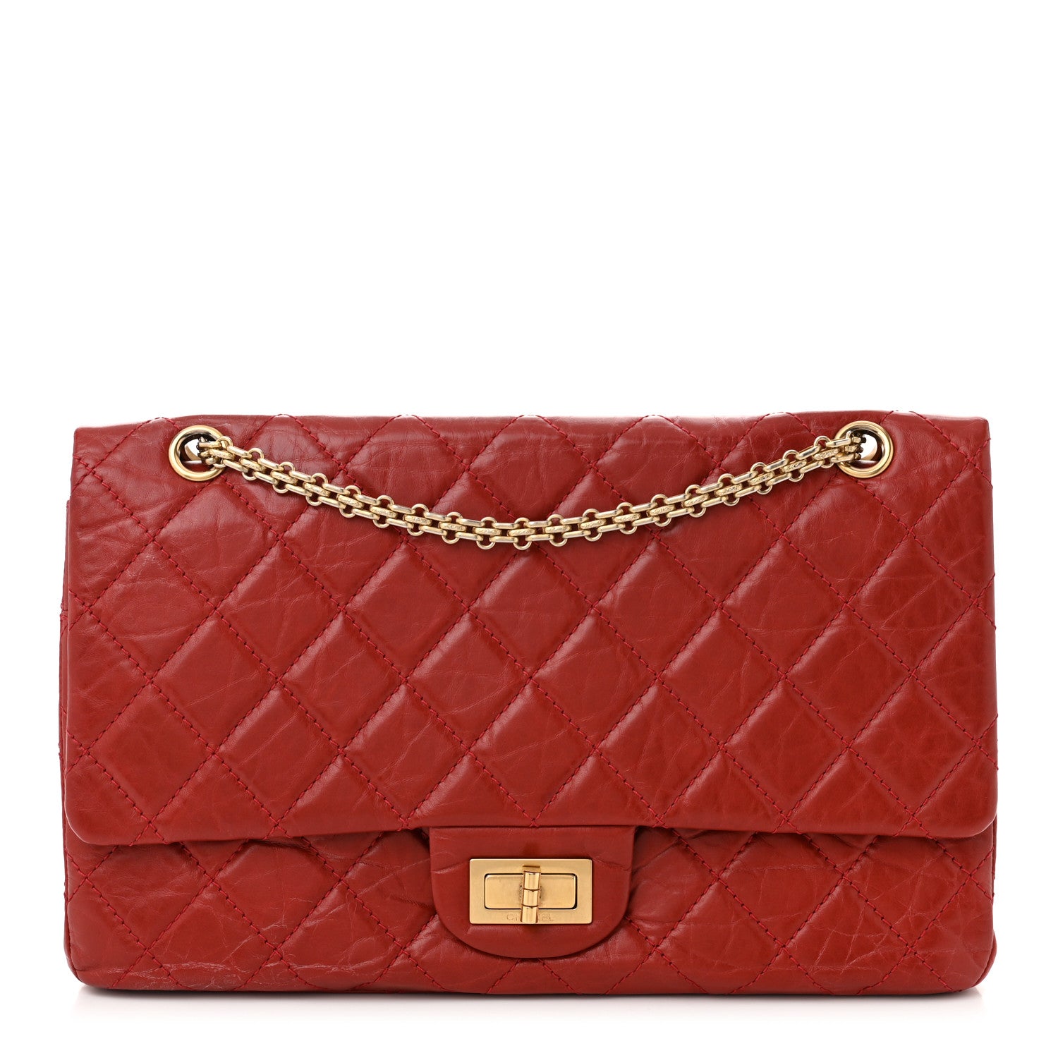 Chanel Aged Calfskin Quilted 2.55 Reissue 227 Flap Red 1 of 10