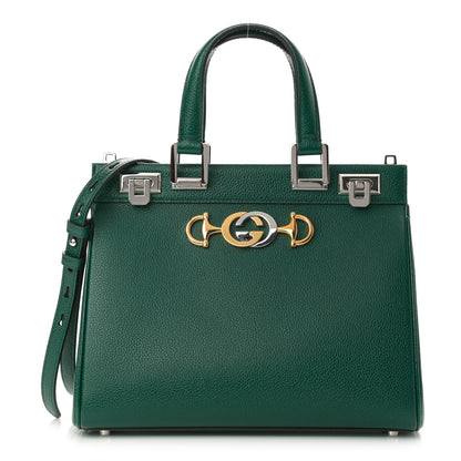 Gucci Grainy Calfskin Small Zumi Top Handle Bag Vintage Green 1 of 10