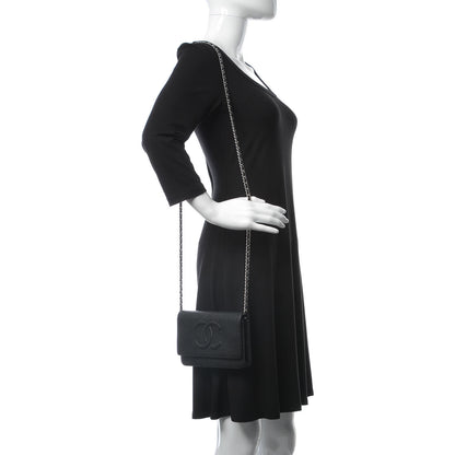 Chanel Caviar Timeless CC Wallet On Chain WOC Black 2 of 9