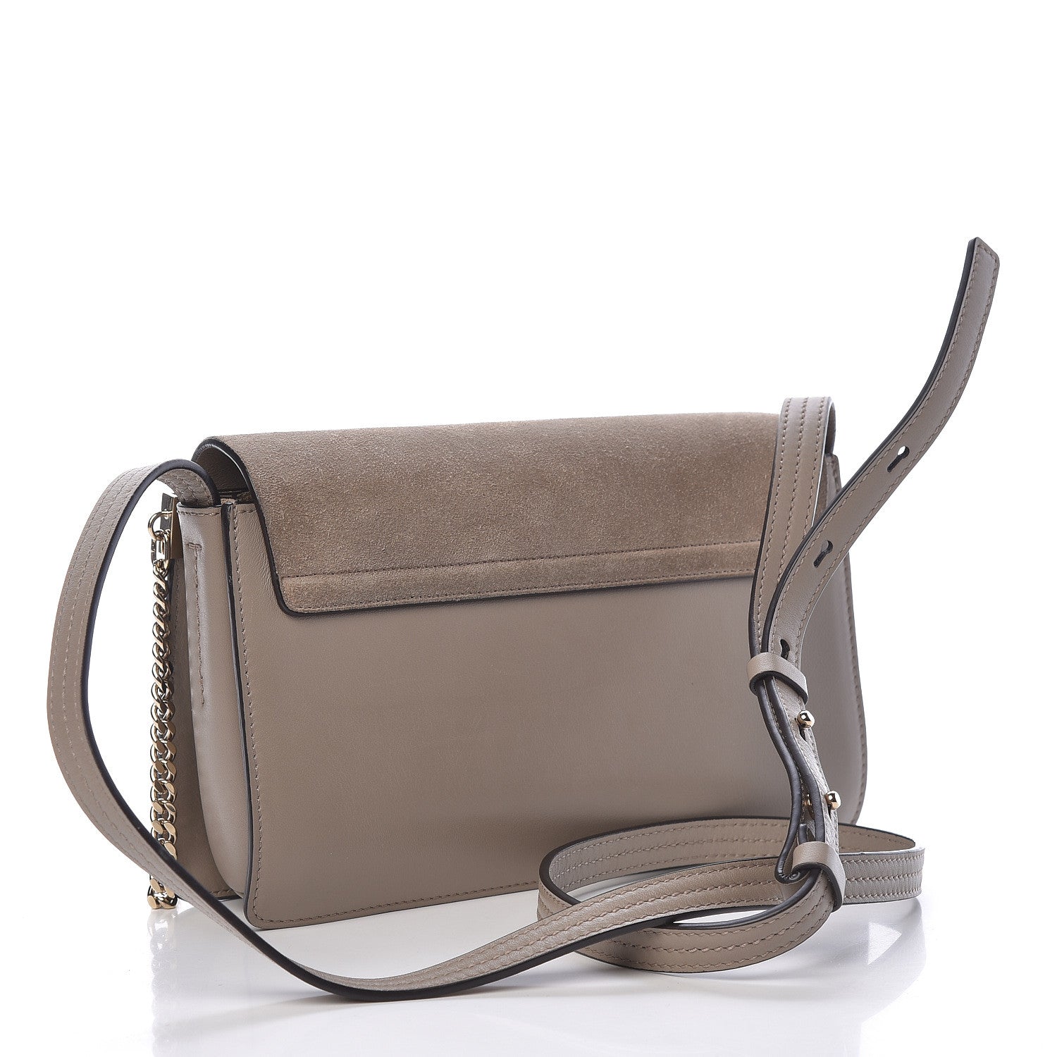 Chloe Suede Calfskin Small Faye Shoulder Bag Motty Grey 3 of 10