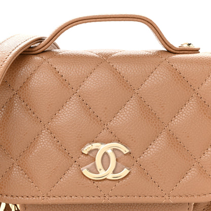 Chanel Caviar Quilted Business Affinity Clutch With Chain Flap Dark Beige 9 of 11