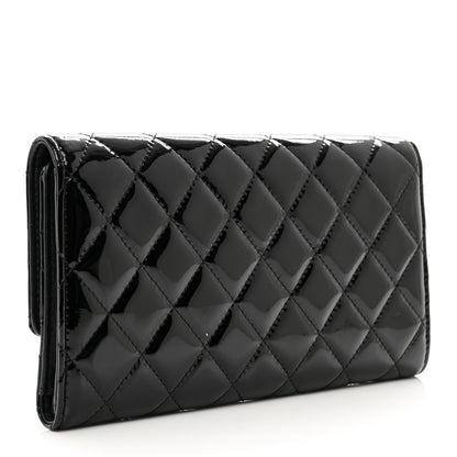 Chanel Patent Quilted Large Flap Wallet Black 3 of 9