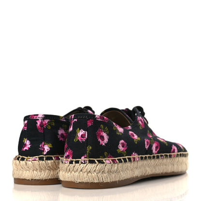 Prada Canvas Printed Espadrille Sneakers 38.5 Black Multicolor 4 of 8