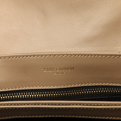 Saint Laurent Calfskin Y Quilted Monogram Toy Loulou Crossbody Bag Dark Beige 6 of 11