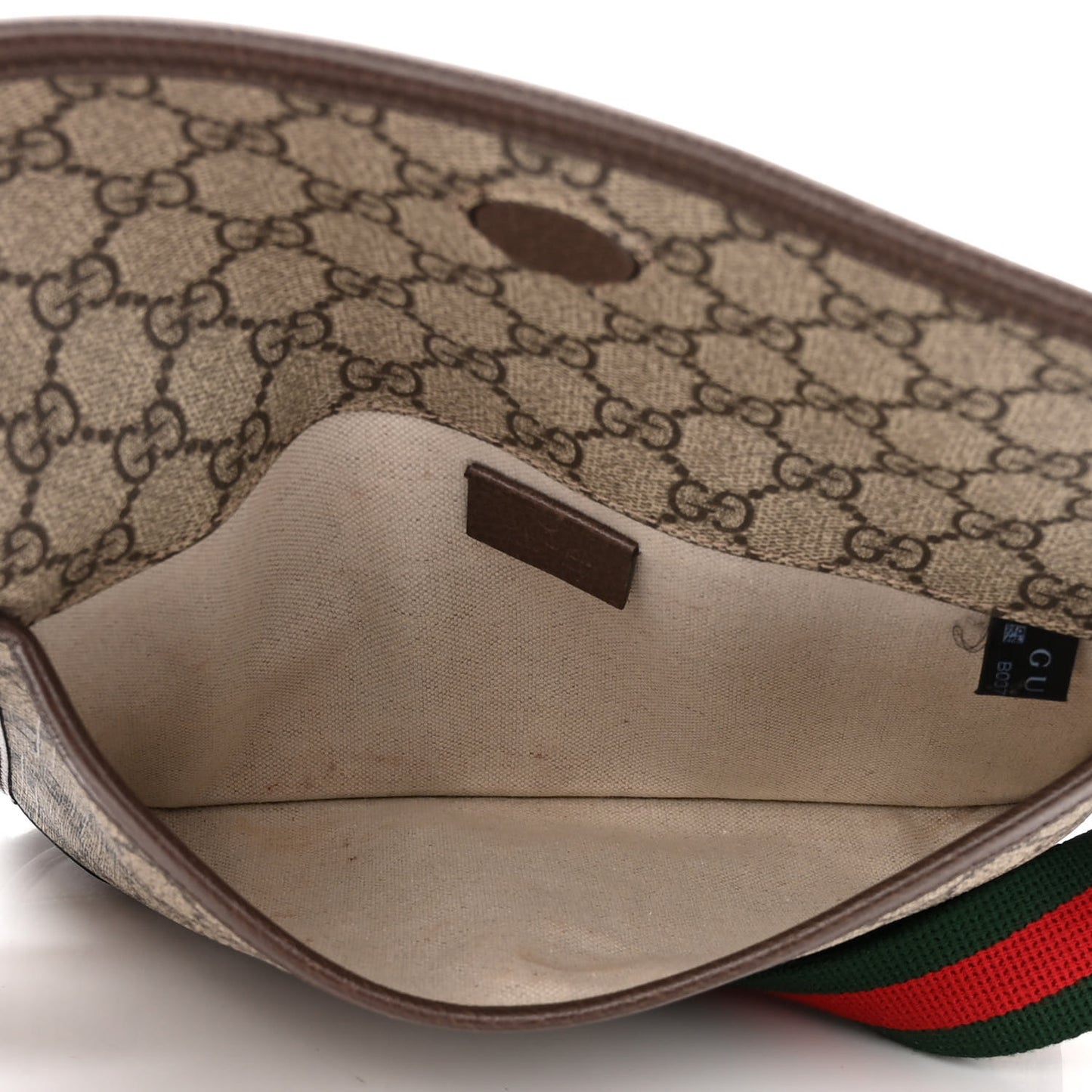 GG Supreme Monogram Neo Vintage Web Belt Bag Brown