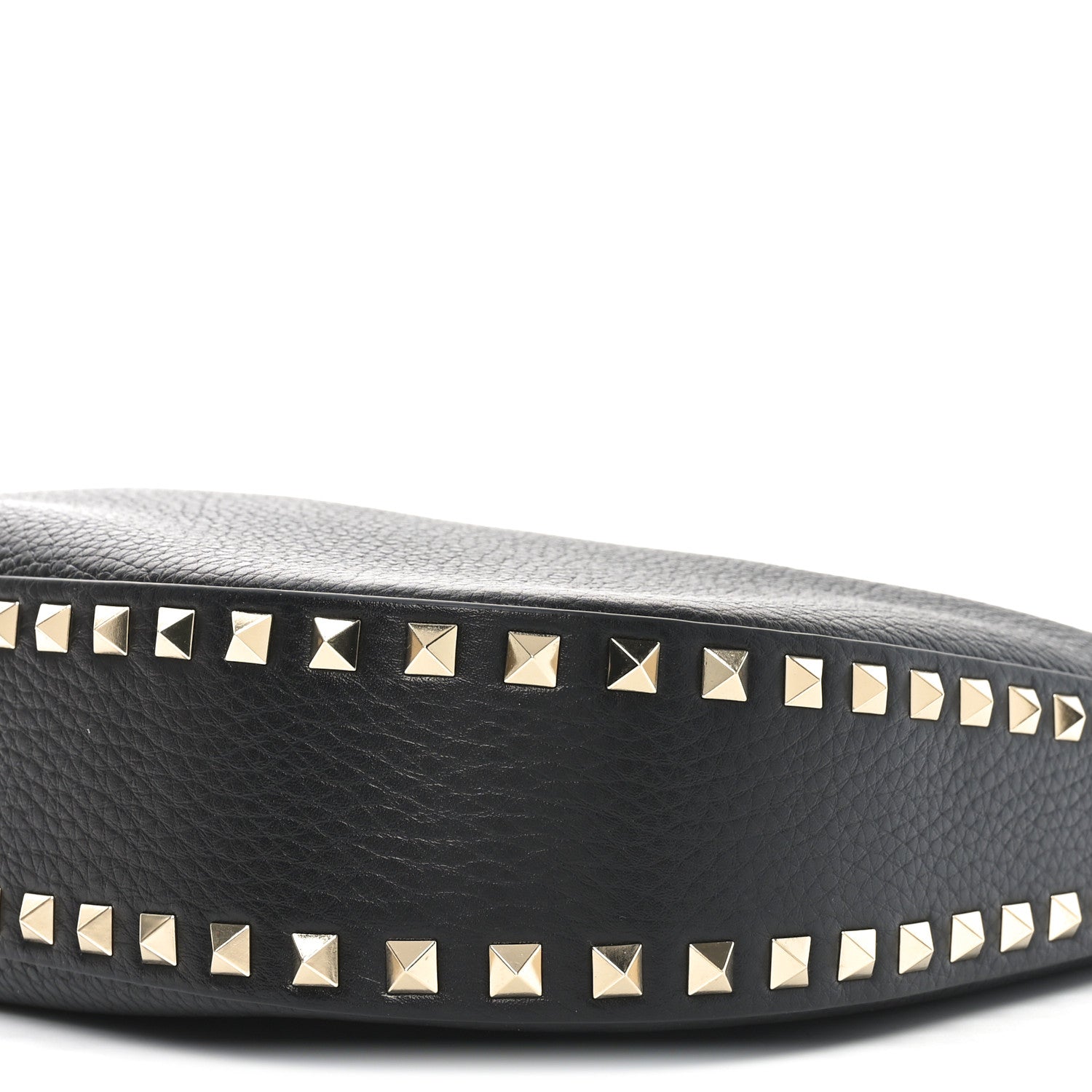 Valentino Garavani Grained Calfskin Rockstud Hobo Bag Black 9 of 9