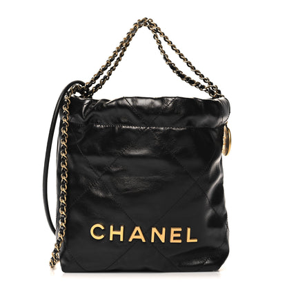 Chanel Shiny Calfskin Quilted Mini Chanel 22 Black 1 of 11