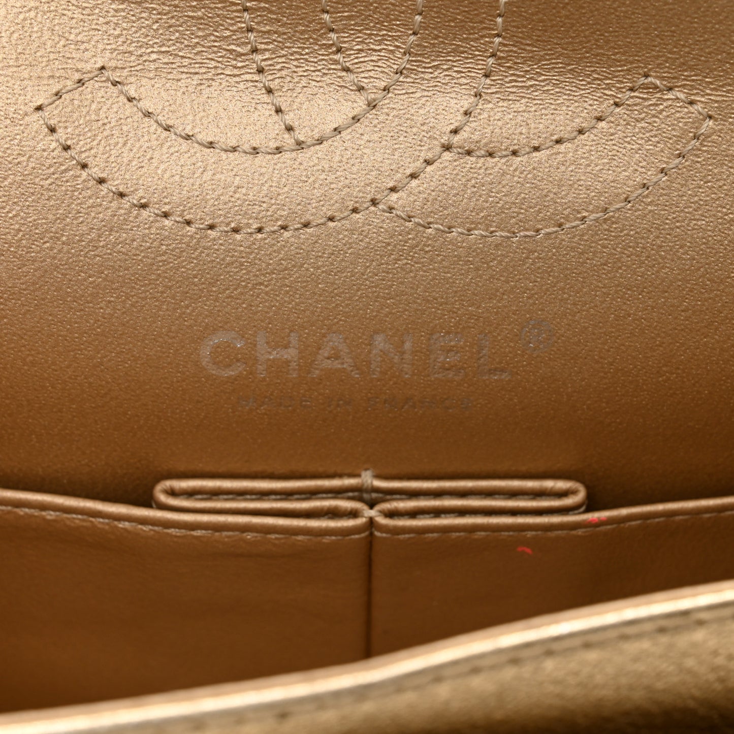 Metallic Lambskin Quilted 2.55 Reissue 224 Flap Gold