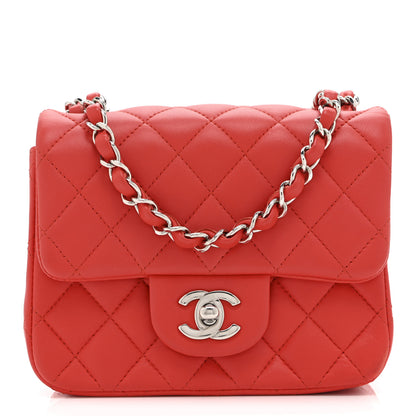 Chanel Lambskin Quilted Mini Square Flap Red 8 of 10