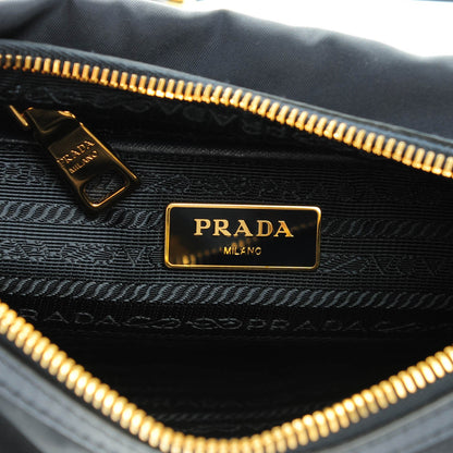 Prada Tessuto Nylon Saffiano Crossbody Bag Blue 6 of 9