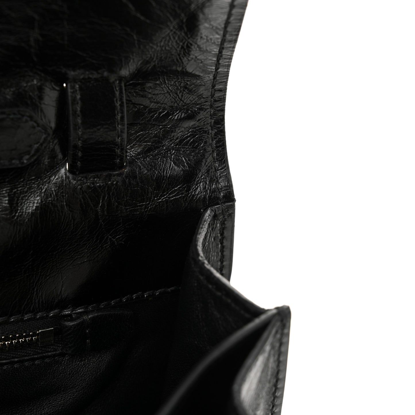 Glossy Calfskin Medium Sound Shoulder Bag Black