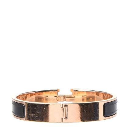 Hermes Enamel Narrow Clic Clac H Bracelet GM Black 3 of 4