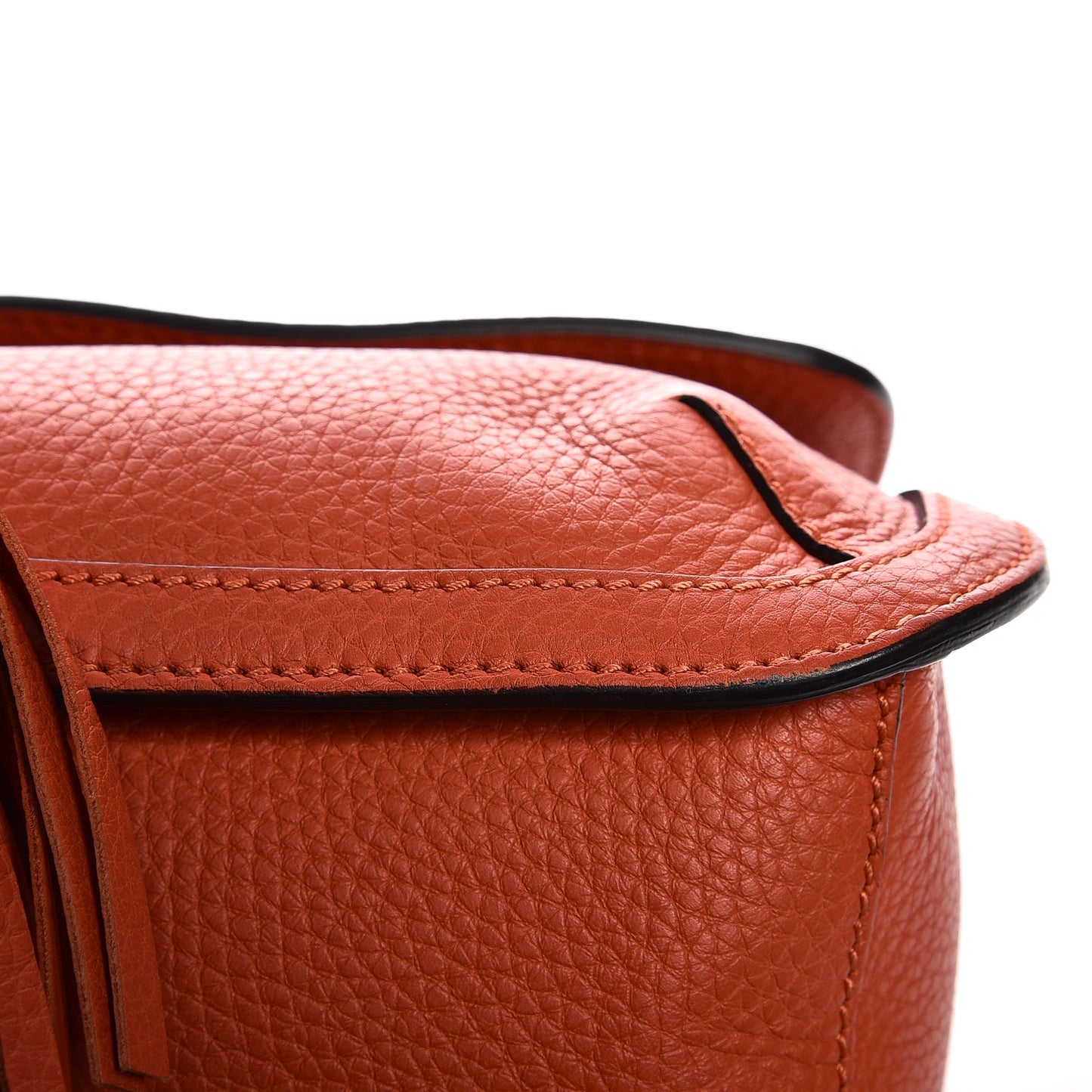 Cellarius Calfskin Medium Bamboo Daily Flap Shoulder Bag New Dark Orange