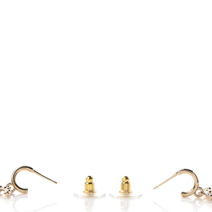 Chanel Metal Bead CC Drop Earrings Gold 3 of 4