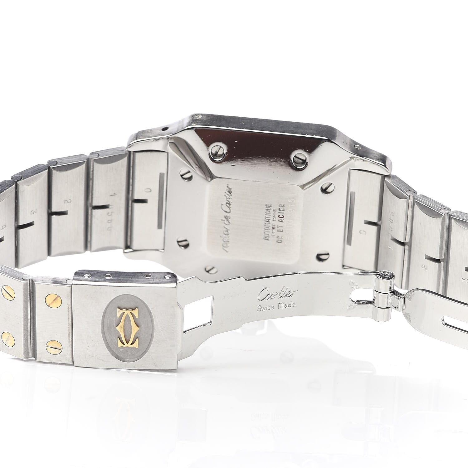 Cartier Stainless Steel 18K Yellow Gold 29mm Santos De Cartier Galbee Automatic Watch 6 of 6