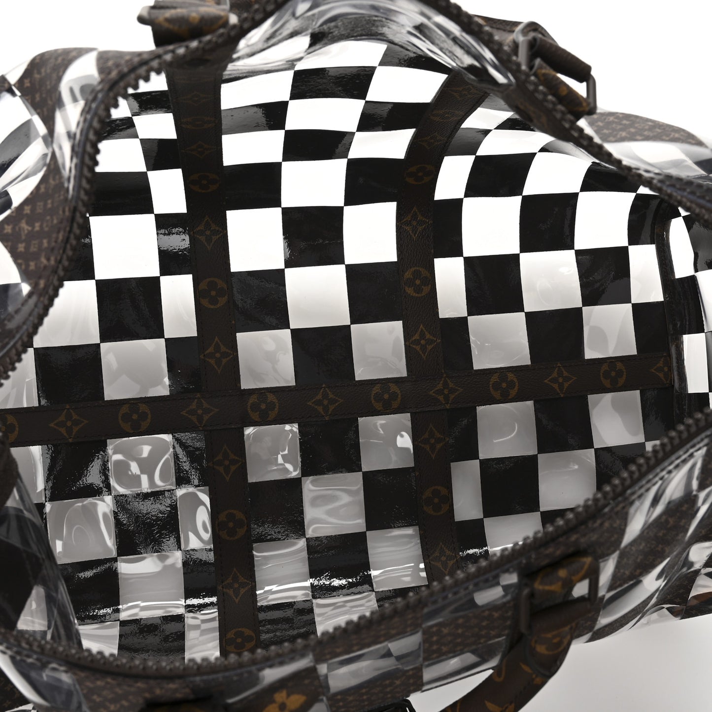 PVC Monogram Chess Keepall Bandouliere 50