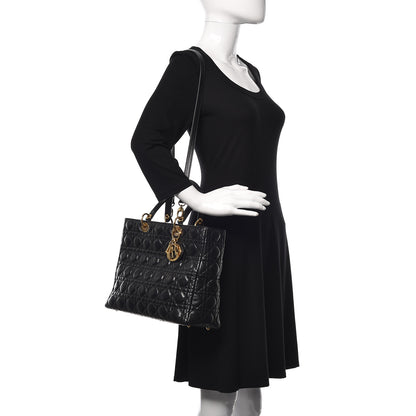 Christian Dior Lambskin Cannage Large Lady Dior Black 2 of 18