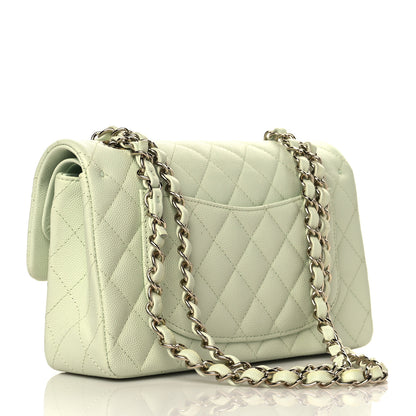 Chanel Caviar Quilted Small Double Flap Light Green 3 of 10