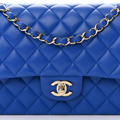 Chanel Lambskin Quilted Medium Double Flap Blue 8 of 16