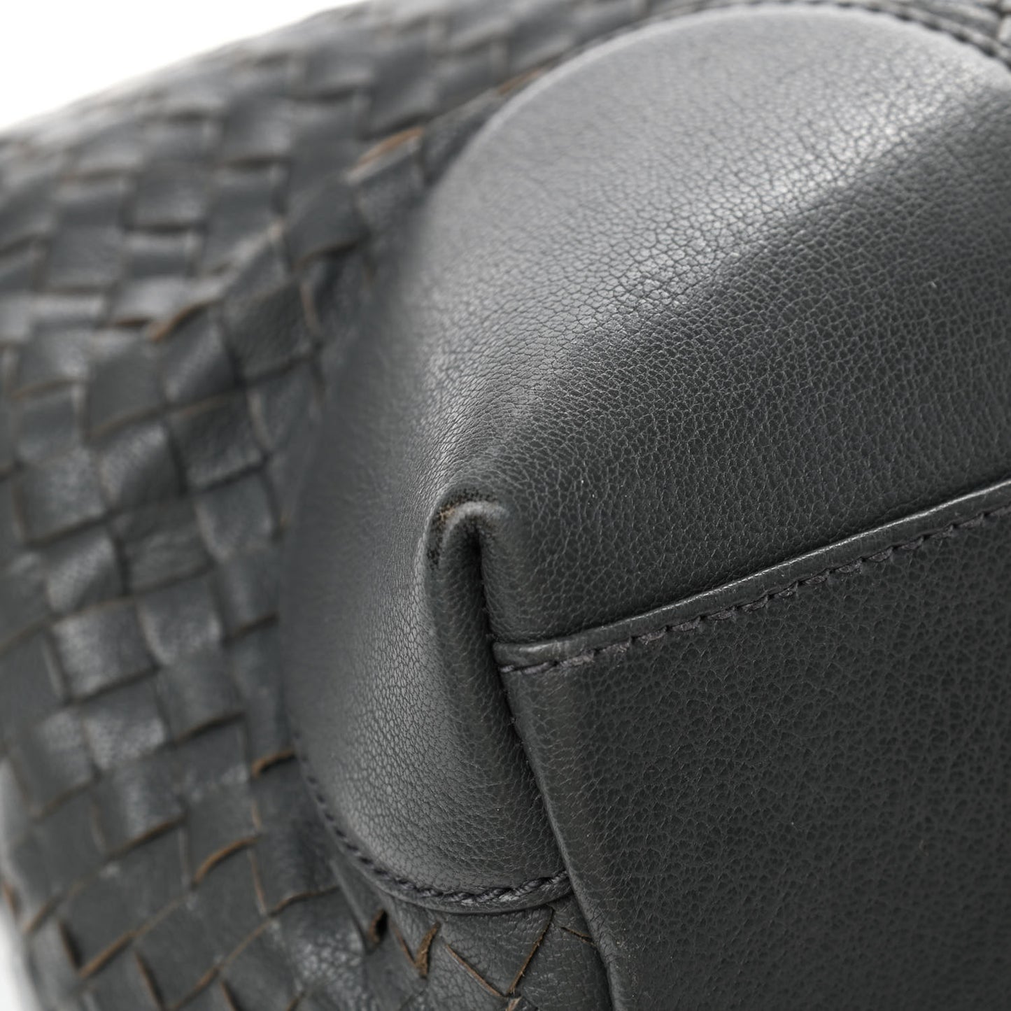 Nappa Intrecciato Large Top Handle Tote Grey