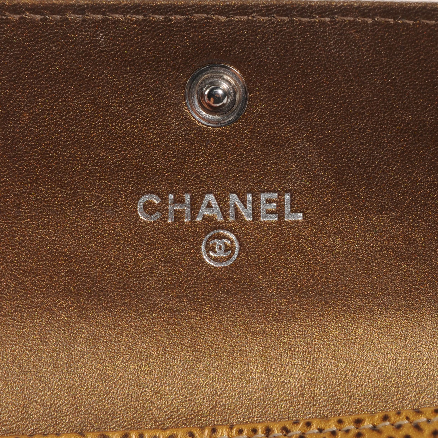 Caviar CC Card Holder Dark Gold
