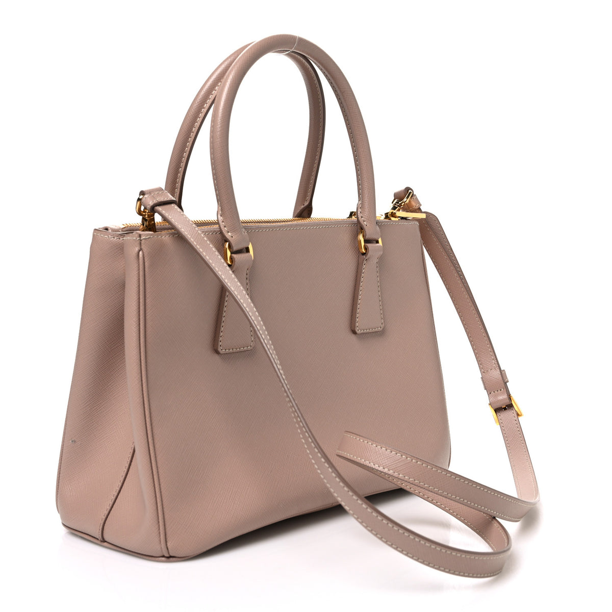 Saffiano Lux Small Galleria Double Zip Tote Cipria