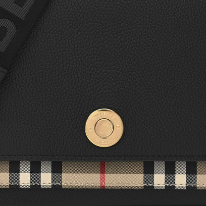 Burberry Grainy Calfskin Vintage Check Note Crossbody Bag Black 7 of 9