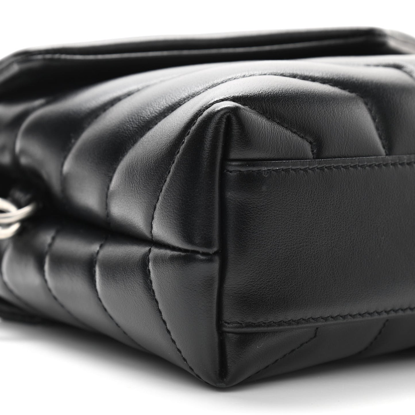 Calfskin Y Quilted Monogram Toy Loulou Crossbody Bag Black