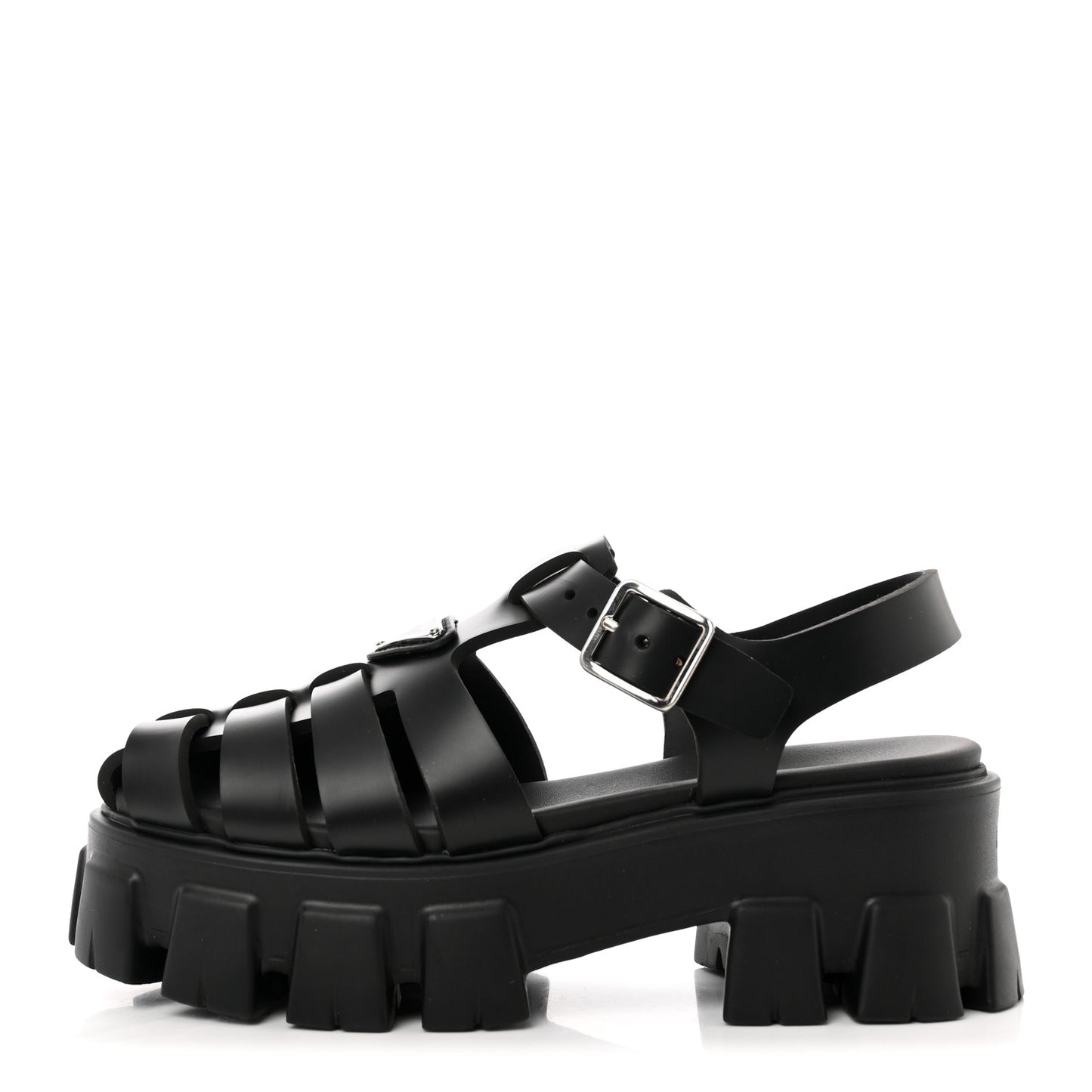 Foam Rubber Triangle Logo Monolith 55mm Cage Sandals 36 Black