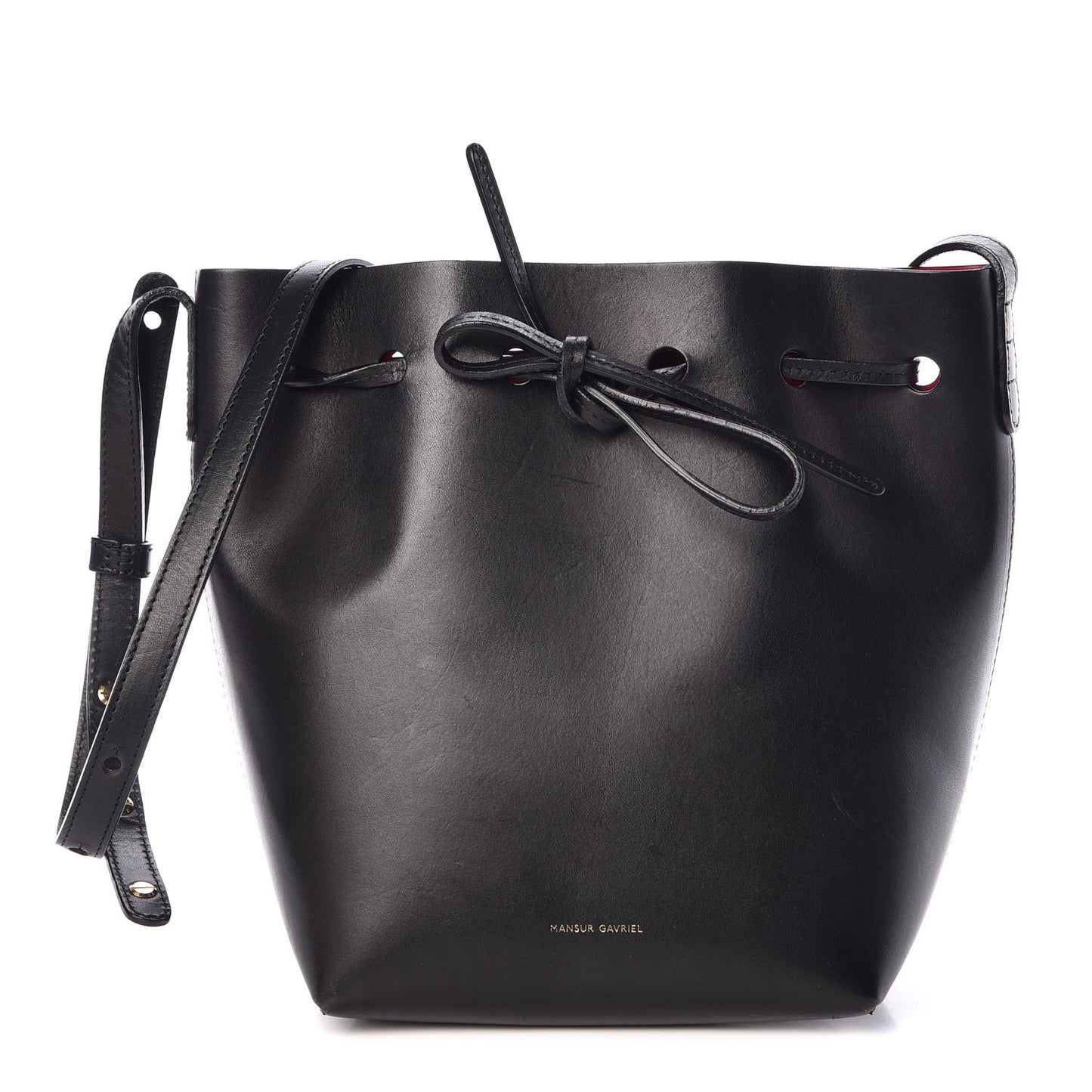 Calfskin Mini Bucket Bag Black Flamma
