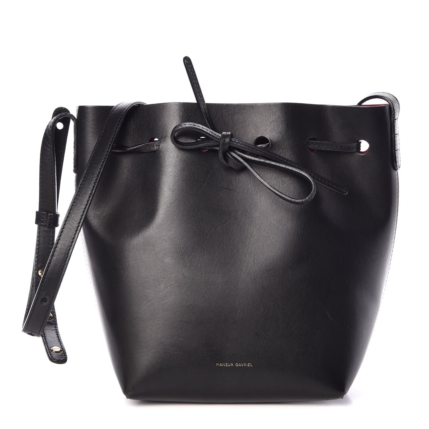 Mansur Gavriel Calfskin Mini Bucket Bag Black Flamma 1 of 8